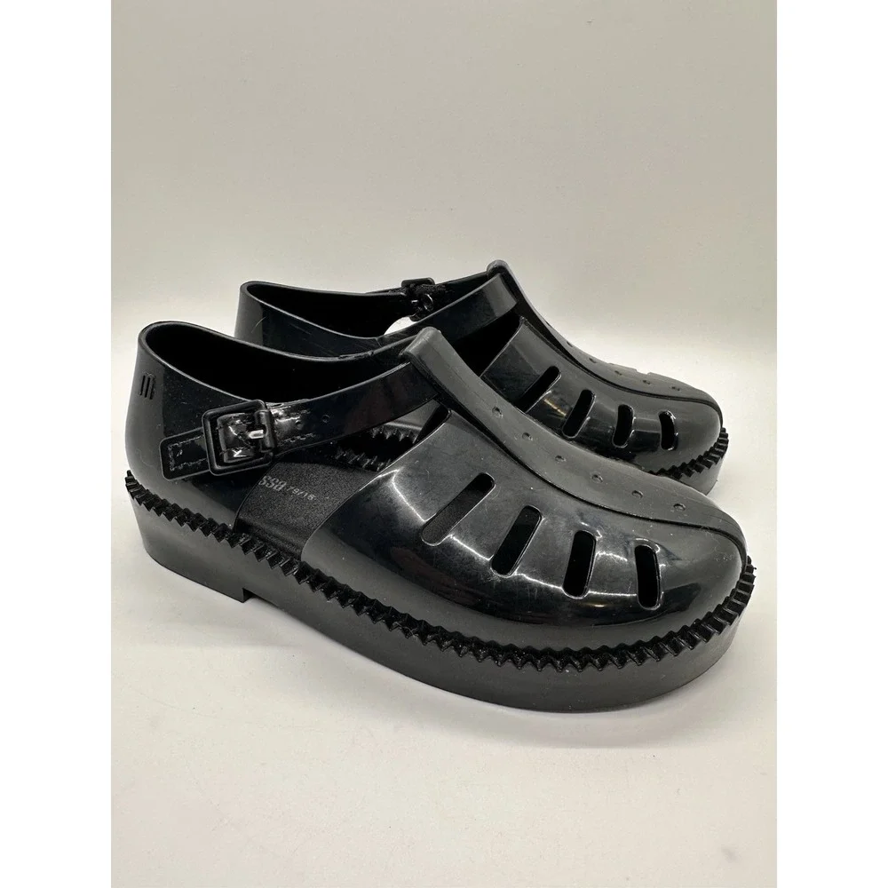 Mini Melissa Aranha 79/16 Black Jelly Sandals‎ Fisherman Mary Jane Toddler 11